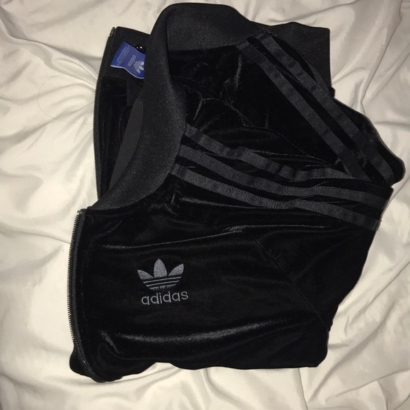 adidas velvet jacket black